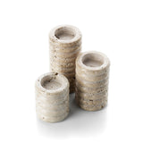 Beige travertine t-light holder