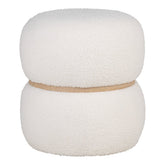 White teddy fabric pouf