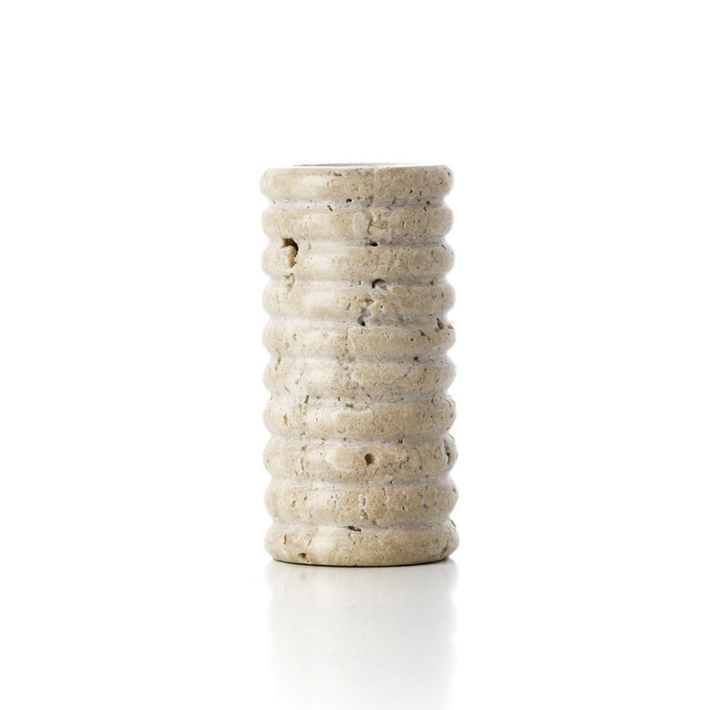 Beige travertine t-light holder