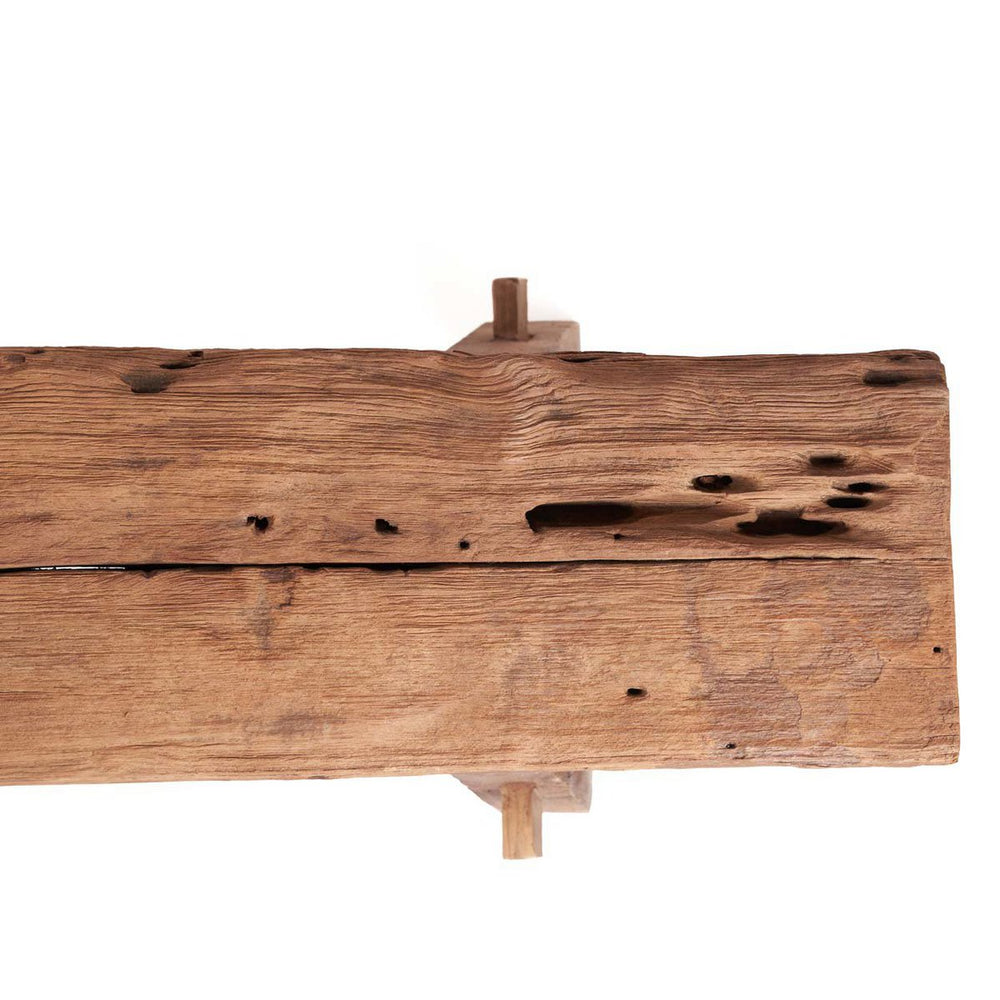 Natural teak wood rustic bench