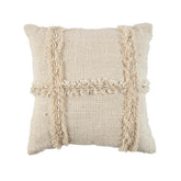 Natural cotton cushion cover with travel-inspired pattern