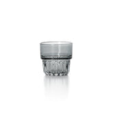 Smoky grey faceted glass tumbler