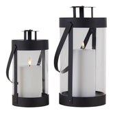 Black steel and glass lantern