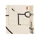 Black cotton throw with Evil Eye design