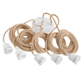 Natural white cotton five-cord ceiling lamp fitting