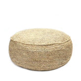 Natural woven raffia pouffe