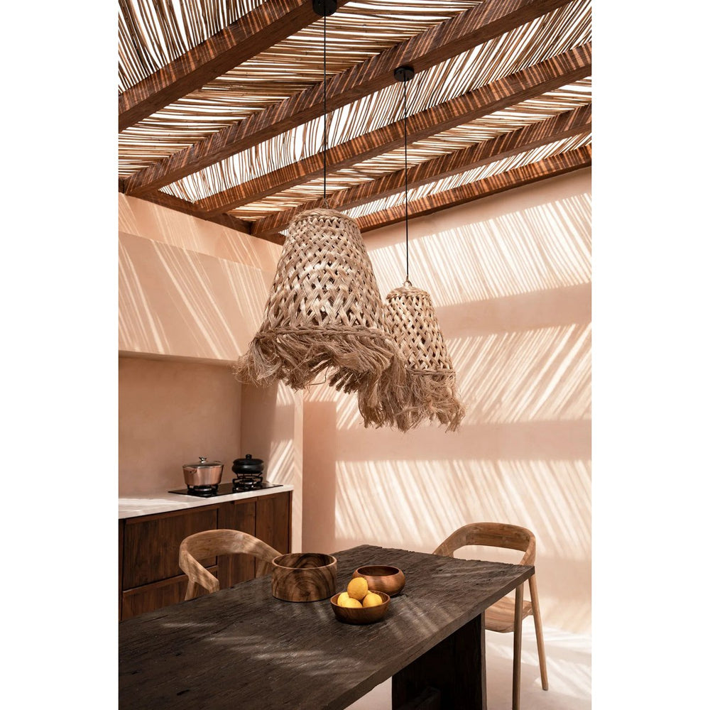 Brown teak wood fruit bowl