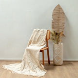 Handwoven Cotton Blanket Linggah – Boho Bedspread & Sofa Throw 140x200 cm