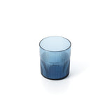 Blue rippled glass tumbler