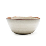 Handmade stoneware serving bowl with crackle glaze finish