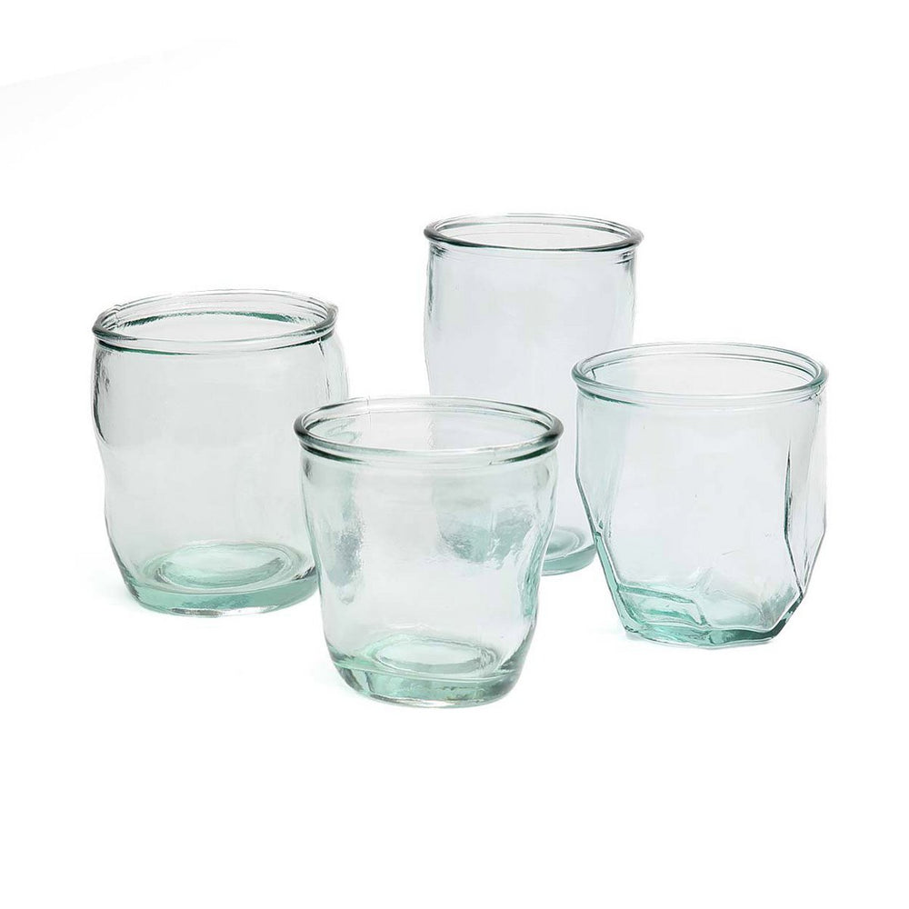 Blue recycled glass drinking glass