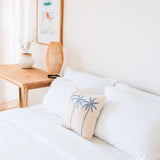 Anarka Embroidered Cotton Cushion Cover with Palm Tree Pattern