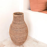 Brown woven banana fibre boho vase