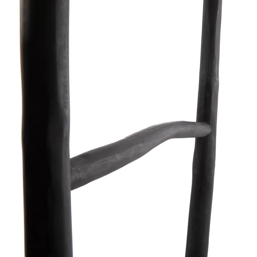 Black solid teak wood ladder