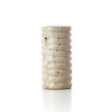 Beige travertine t-light holder