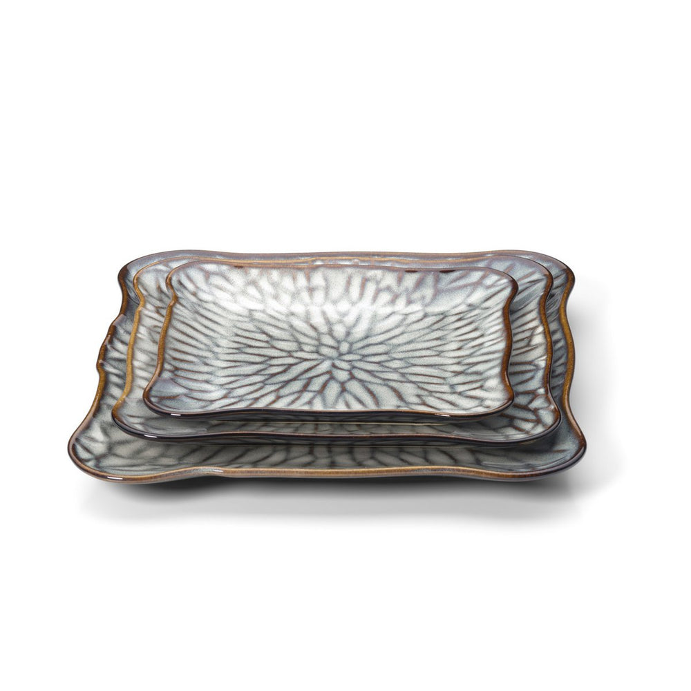 Grey ceramic square plate