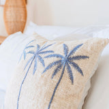 Anarka Embroidered Cotton Cushion Cover with Palm Tree Pattern