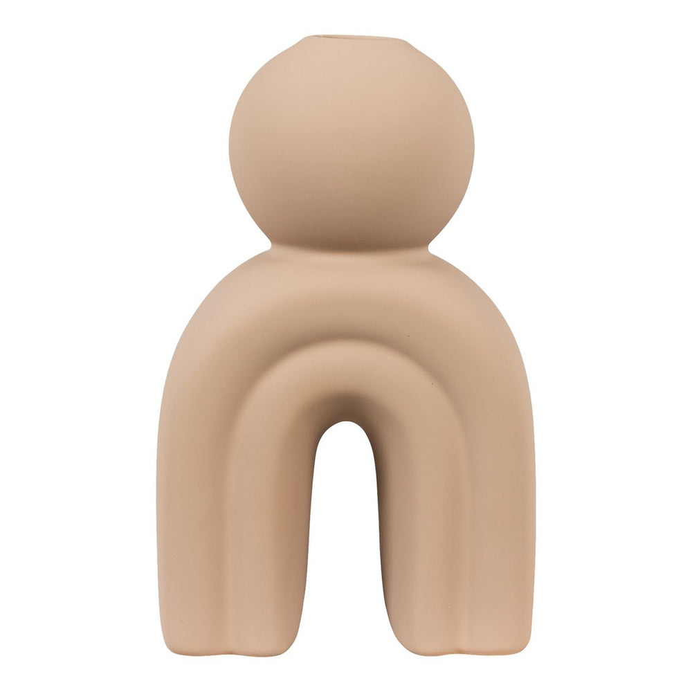 Beige abstract sculpture on a white background