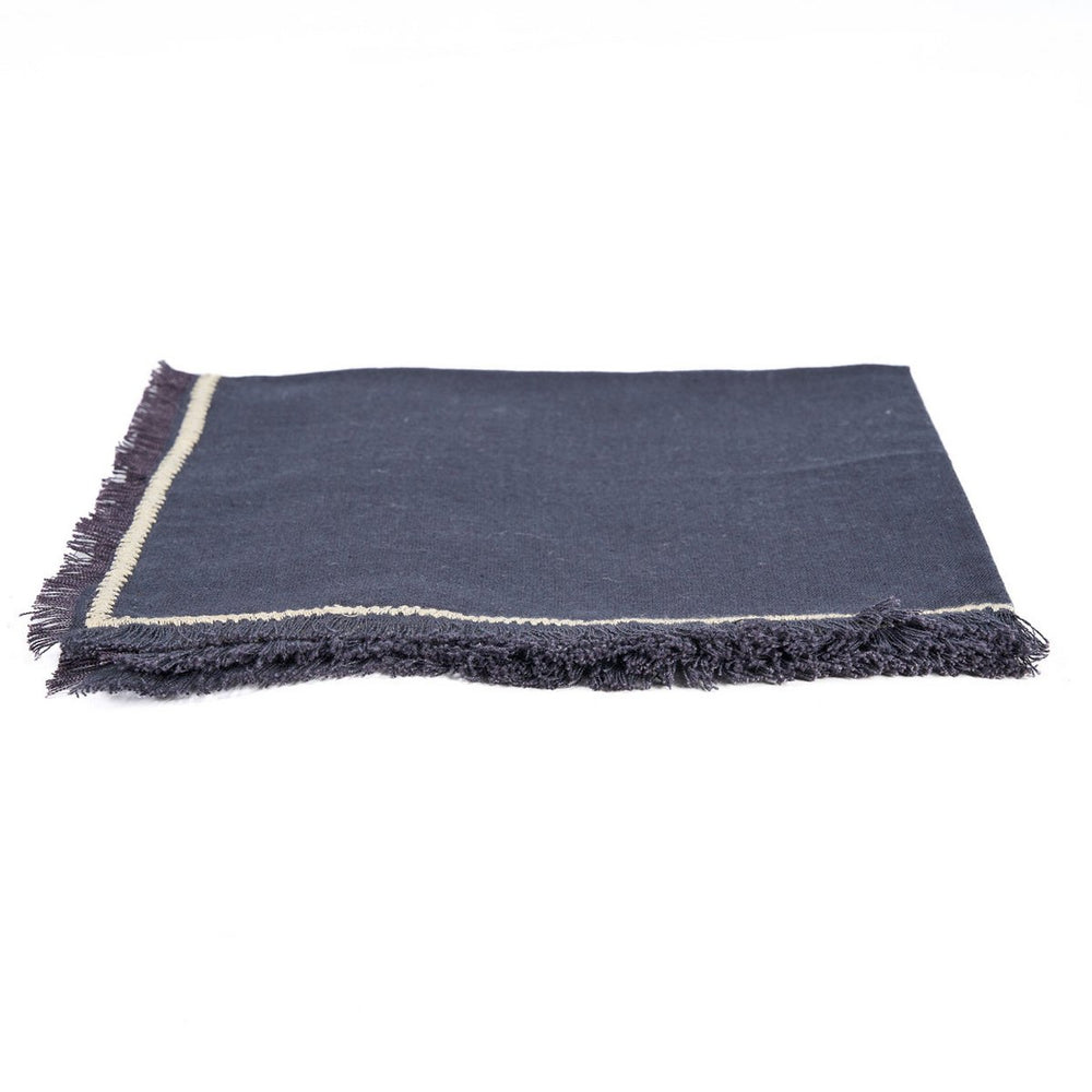Black natural linen napkin