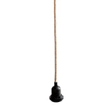 Black cotton wrapped ceiling fitting lamp