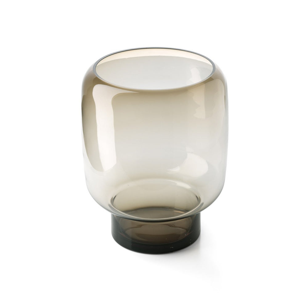 Brown glass cube vase
