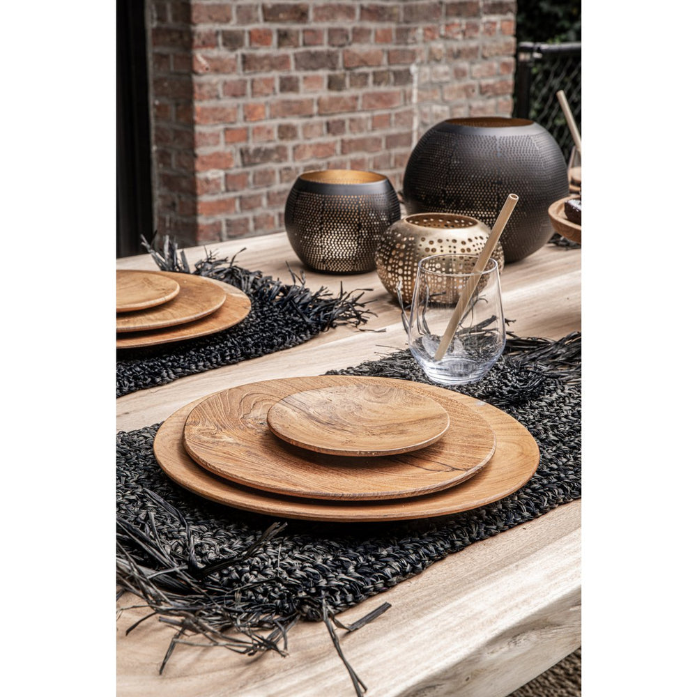 Black and gold pierced brass candle holder