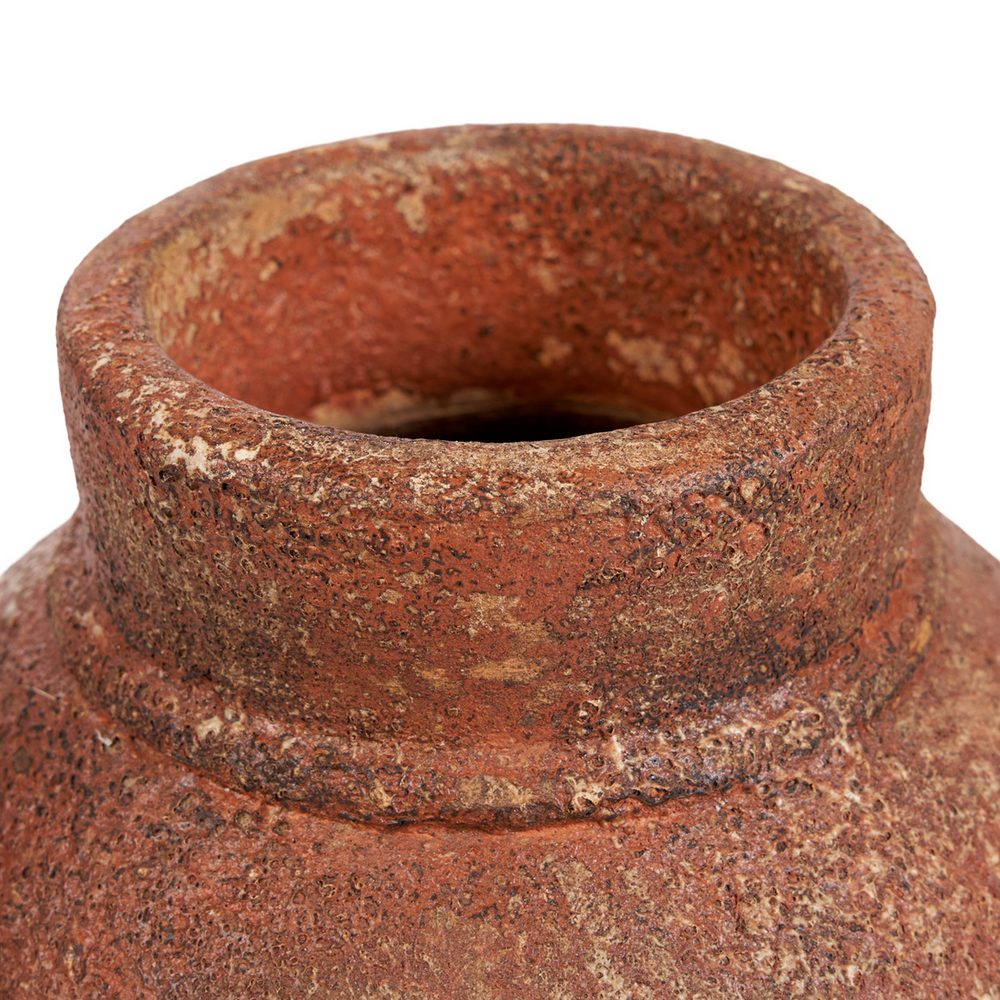 Terracotta ceramic amphora vase