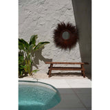 Natural teak wood rustic bench