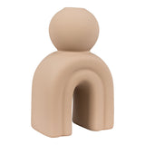 Beige abstract sculpture on a white background
