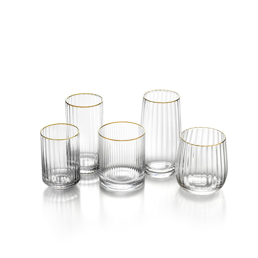 Gold handmade highball drinking glass